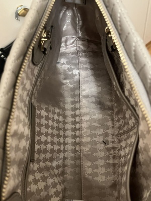 Karl Lagerfeld leather handbag beige-grey