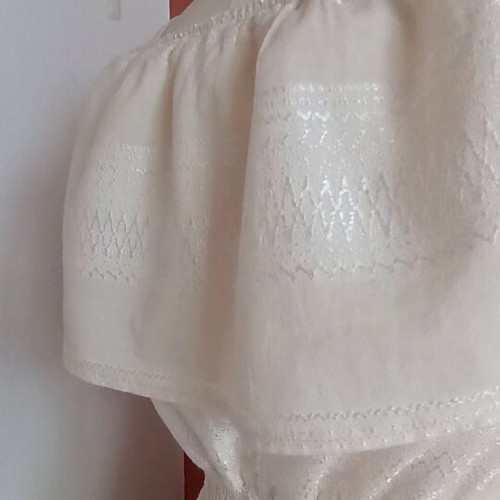 Long skirt set with crop blouse like new, beige, size M