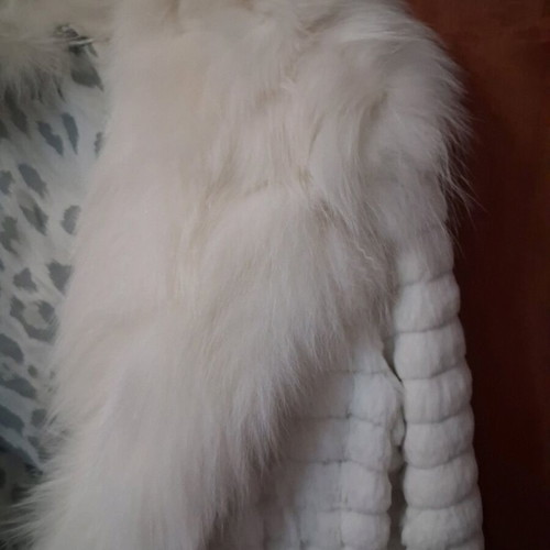 White genuine fur like new, size M