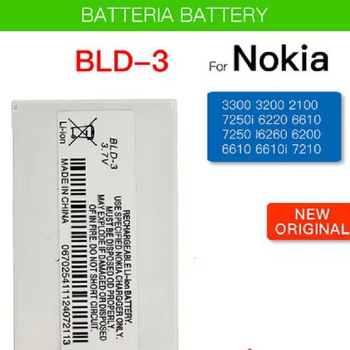 Nokia BLD-3 battery new for models 7210 3300 2100 6220 6200 6610 7250 I6260 6610i 7250i