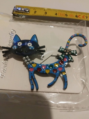 Colorful Cat Pin 6cm New