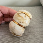 White bone bracelet new with gold details