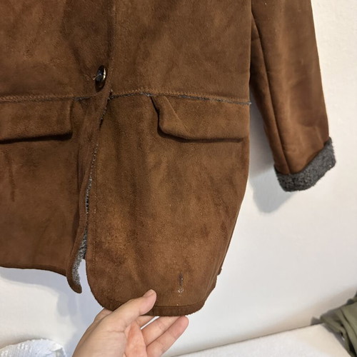 Zara Girls suede kids jacket 7-8 years 128cm, brown