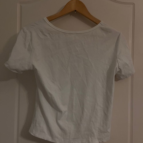 T shirt Abysse new, white with red print, size S