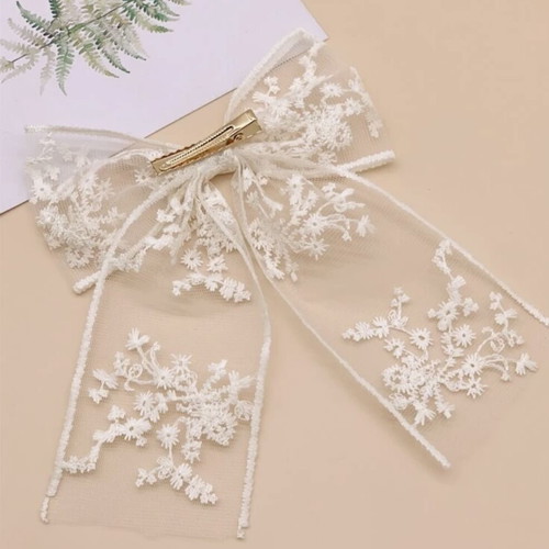 Lace bow hair clips Bride 2 pcs new for flower girls