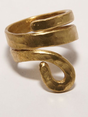 Spiral ring new gold handmade from brass