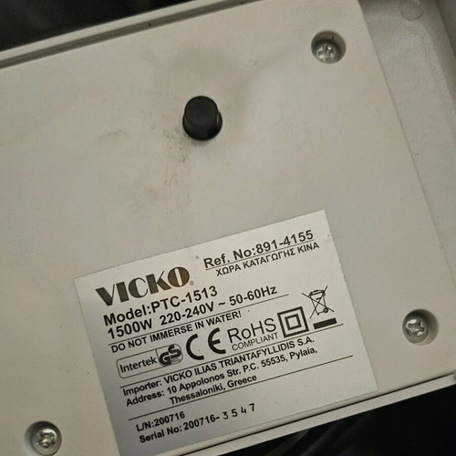 Vicko ceramic heater used without rotating function