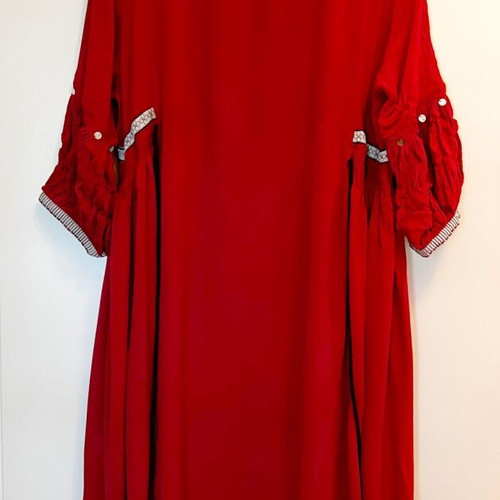 W Indian brand dress, red with decorative embroidery and tassels, size M