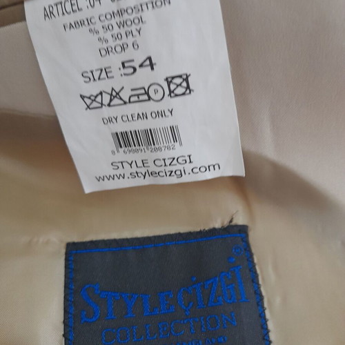 Men's new suit No 54 Style Cizgi beige XXL