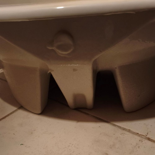 Kerasan sink used, oval white porcelain with faucet