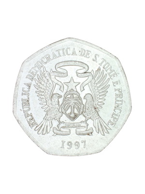 2000 Dobras 1997 Coin from São Tomé and Príncipe used