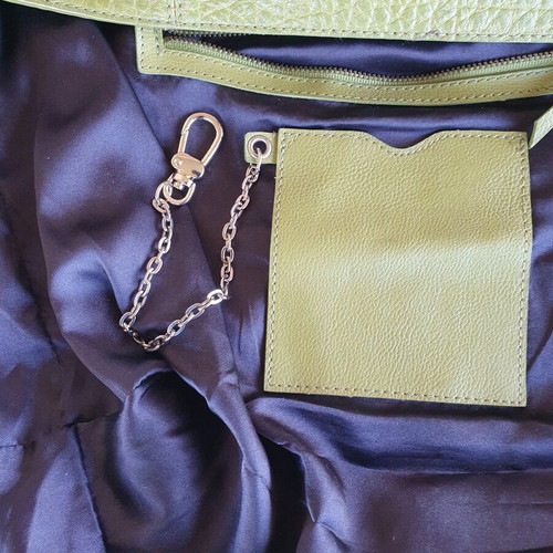 DKNY shoulder bag used, green and yellow