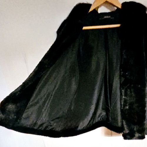 Zara black eco fur like new, size L