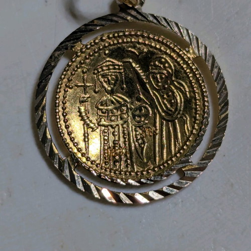 Gold Constantinato 14K used, yellow gold with wreath
