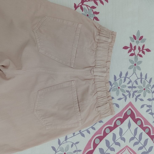 Stradivarius high-waisted pants with elastic mom fit, soft pink, like new