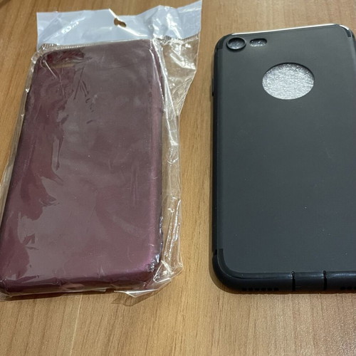 Θήκες iPhone 7 καινούργιες, μπορντό σκληρή και μαύρη μαλακή