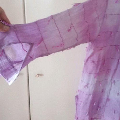 Long women's shirt used, cotton, lilac ombre, versatile