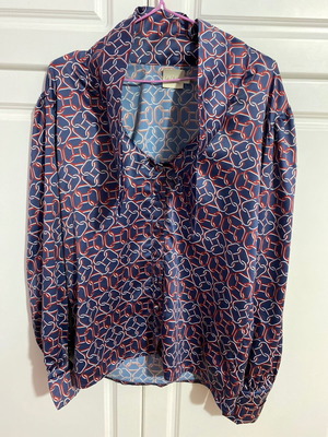 Lachaine shirt used, satin texture, multicolor, size S