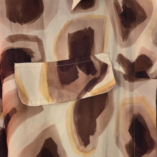Massimo Dutti Silk Shirt Limited Edition like new, beige and brown
