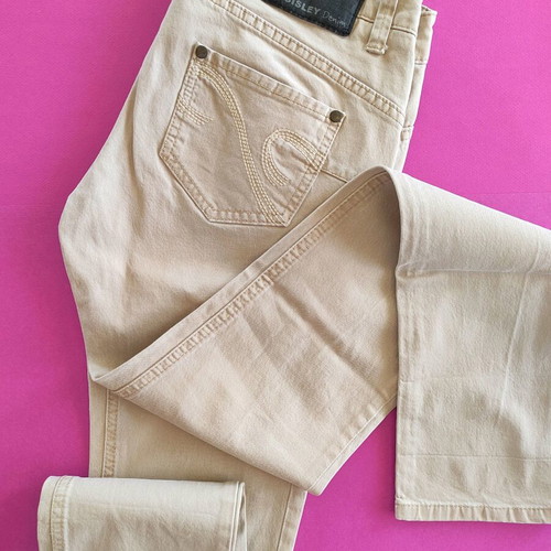 Sisley denim skinny beige jeans used, size 27 Y2K style
