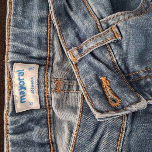 Mayoral girls' blue jeans 12 years like new with studs