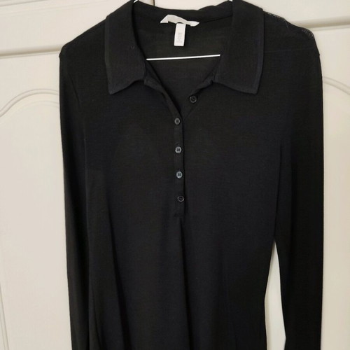 H&M Blouses with Collar Size M Like New, Black and White