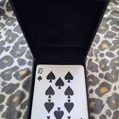 Playboy collectible playing cards with leather case like new