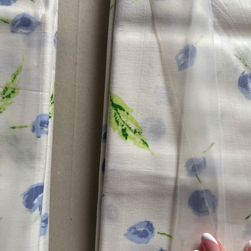 Bed sheet set white with blue flowers 100% cotton new