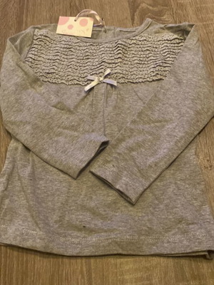 Children's blouse grey melange with lace for 6 and 18 months new
