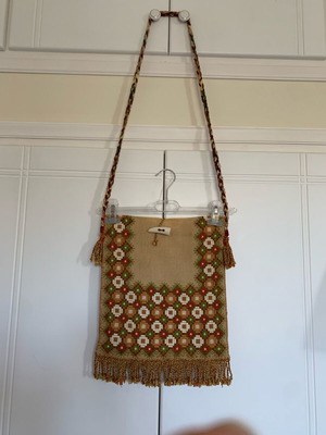 Vintage Handmade Embroidered Shoulder Bag Boho Retro Style