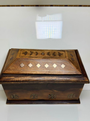 Large Wooden Handmade Storage Box Jewelry Box like new