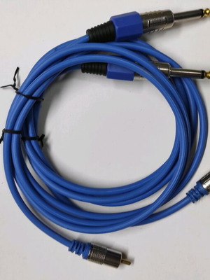 RCA cable male to 6.3mm mono male 1.5 meters pack of 2 new