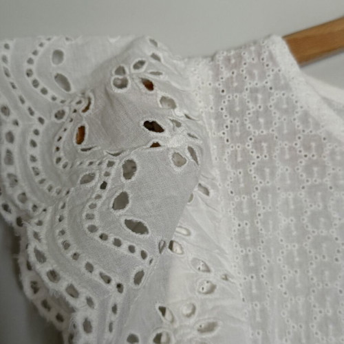 Crop top with lace and various designs Pink Woman like new, white, XS