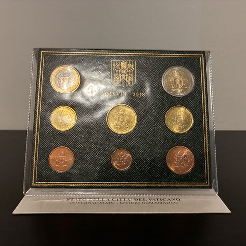 2018 Vatican City Official Euro Coin Set, 8 coins, Pope Francis coat of arms