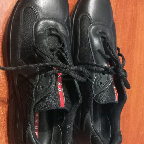Prada American Cup Sneakers like new, size 43-44, black leather and fabric