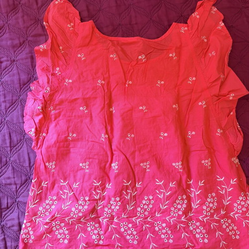 Gap sleeveless blouse with embroidery, pink, size M