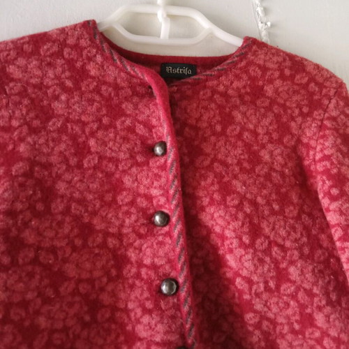 Wool cardigan like new, red with buttons