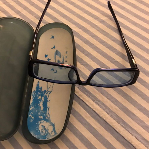 Glasses frame used with myopia lenses, blue and silver