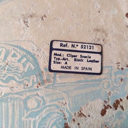 Metal ship Cliper Suecia 1860 on leather plaque like new