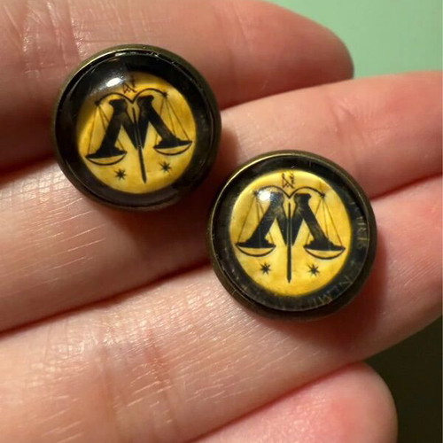 Harry Potter Ministry of Magic metal earrings like new