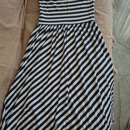 Esmara Strapless Midi Dress White and Navy Blue used, sizes S and M