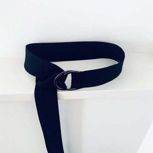 Stelios Koudounaris Adjustable Waist Belt Black New