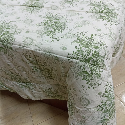 Double quilt new with 2 pillowcases, two-sided cotton satin