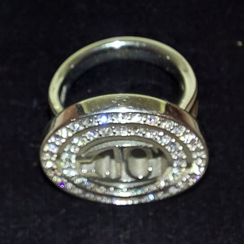 JUST CAVALLI SILVER RING WITH SWAROVSKI STONES - RARE PIECE