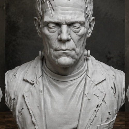 Frankenstein 3D printed bust, new