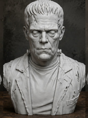 Frankenstein 3D printed bust, new