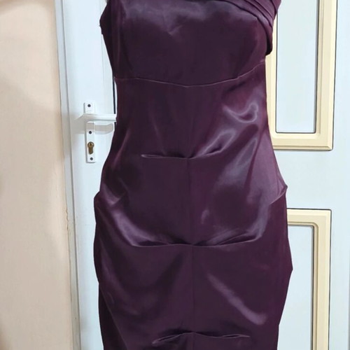 Purple-Melitzani Satin One Shoulder Dress Size S Like New