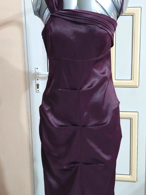Purple-Melitzani Satin One Shoulder Dress Size S Like New