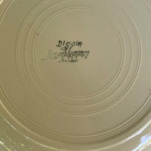 Digoin & Sarreguemines set used, 7 plates, large platter, appetizer dish
