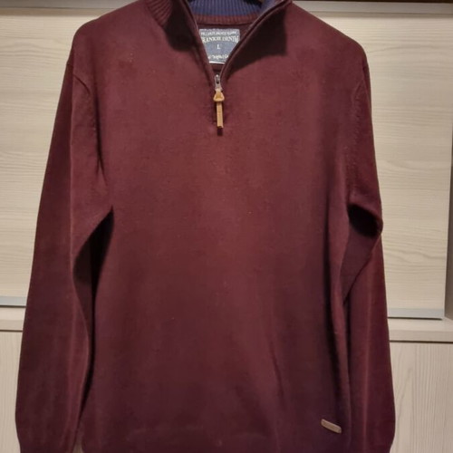 Frankie Denim knitted long-sleeve sweater, burgundy, size L